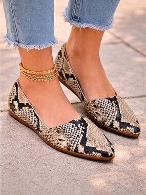 ALDO Blanchette Flats Pointed toe Loafer Snake Print Women’s Size 6 36